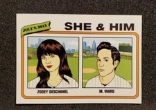SHE & HIM ZOOEY DESCHANEL M WARD '13 MANN MUSIC CENTER PHILADELPHIA TRADING CARD