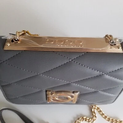 Bolso Bandolera Bebe Abigail Logo Top Gris Acolchado Nuevo con Etiquetas Foto 1 de 4