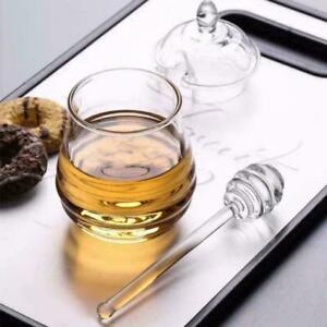 6 ‘’ Honey Spoon Glass Honey Dipper Stick Syrup Dispenser Server For Honey T8U5
