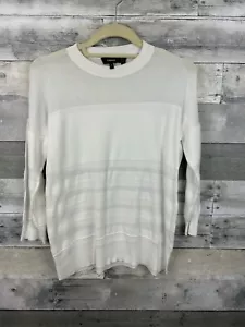 Theory Womens Ivory Long Sleeve Crew Casual Pullover Sweater Size P - Picture 1 of 6
