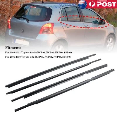 4pcs Outer Door Glass Weatherstrip Moulding For Toyota Yaris Vitz 2005-2010 AU - image 1 of 4