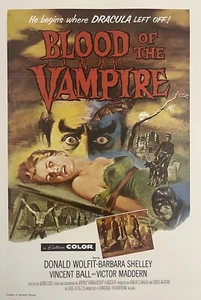 Póster de la película Blood of the Vampire ciencia ficción terror monstruo arte de pared decoración impresión - Imagen 1 de 3