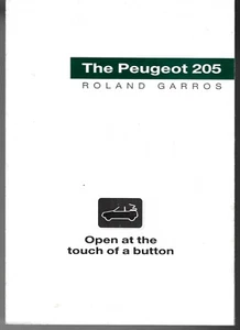 Peugeot 205 Roland Garros 3-dr & Cabriolet 1990 UK Market Foldout Brochure - Picture 1 of 2
