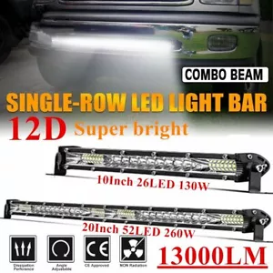 12D 10" 20" Off Road Led Light Bar Slim Combo Driving Lamp for 4x4 Truck SUV ATV - Picture 1 of 13