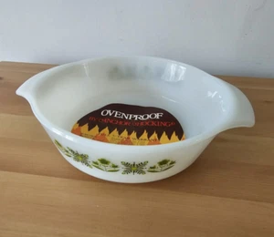 Cazuela Anchor Hocking Fire King patrón verde prado 1 cuarto/0,9 L NUEVA - Imagen 1 de 5