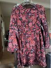Bebop Boho Chic Dress Red And Black Paisley  Size M