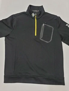 Suéter Ralph Lauren RLX para hombre grande negro grueso mezcla de algodón 1/4 con cremallera - Imagen 1 de 12