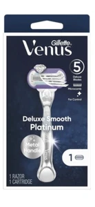Venus Deluxe glatter Platin-Damen-Rasiergriff + 1 Klinge Mine Neu - Bild 1 von 2