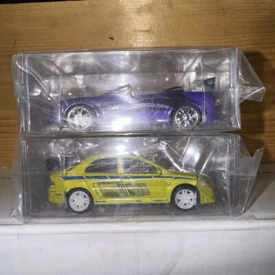 Fast and Furious 1/64 Racing champions Mitsubishi eclipse and Evo -wrapped - Image 1 of 4
