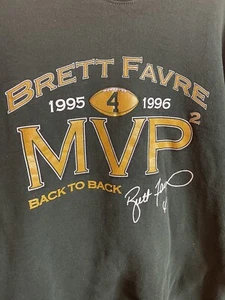 Vintage Green Bay Packers Brett Favre Sz XL NFL MVP Sweatshirt Fruit of The Loom - Picture 1 of 5