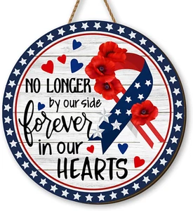 Memorial Day Decorations 4Th of July Door Sign Thank You Veterans Patriotic Deco - Picture 1 of 12