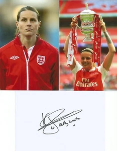 ARSENAL & ENGLAND LADIES: KELLY SMITH SIGNED 6x4 WHITECARD+2 UNSIGNED PHOTOS+COA - Picture 1 of 1