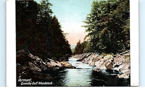 1914 Postcard Vermont Queeche Gulf Woodstock VT Nature River 1910s Card - Picture 1 of 1