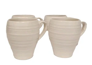 Mikasa Swirl White Collection 4 Piece Stoneware 12 oz. Mug Set - Picture 1 of 10
