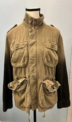 Chaqueta militar utilitaria Current Elliott para mujer talla L caqui verde bolsillos ombré Foto 1 de 4