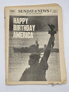 Happy Birthday America Bicentennial-July 4 1976 NY Daily News Newspaper-COMPLETE - Picture 1 of 6
