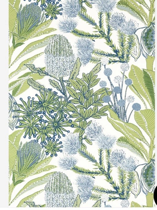 Papel pintado THIBAUT T13923 PROTEA VERDE Y AZUL 27 pulgadas X 27 pies Protea 2 rollos Foto 1 de 4