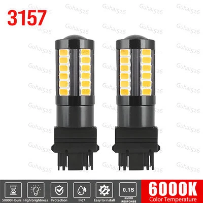 Luz intermitente blanca/ámbar 3157 bombillas LED para Ford F150 F250 F350 Super Duty Foto 1 de 4