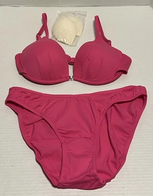 Juego de 2 piezas de bikini Venus Swim Beach potenciador copa B parte inferior push-up 8 rosa nuevo Foto 1 de 4
