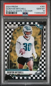 2024 Panini Prizm - Quinyon Mitchell - Black & White Checker #381 (RC) - PSA 10 - Picture 1 of 3