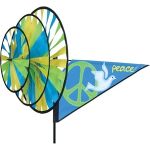Peace Sign Triple Staked Wind Spinner with Pole & Ground Mount..16..... PR 22145 - Picture 1 of 1