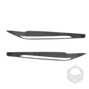 Carbon Fiber Headlight Eyelid Trim Cover Eyebrows For BMW X5 F15 2014-2018 - Picture 1 of 5