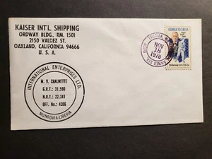 Ship MV CHALMETTE, Kaiser Intl Shipping Naval Cover 1978 Cachet Tacoma, WA - Picture 1 of 2
