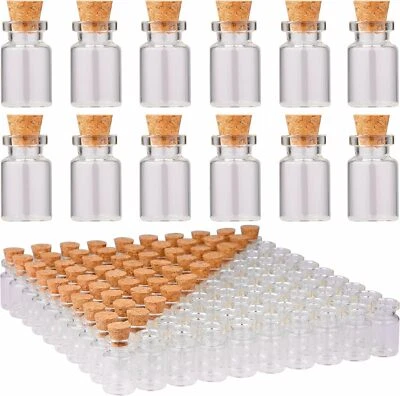 Juego de mini botellas de vidrio con tapones de corcho MaxMau 100 piezas frascos pequeños transparentes de 3 ml  Foto 1 de 4