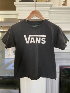 Vans Black T Shirt 100% Cotton Boys Size Large 9-10 Good Condition - Picture 1 of 8