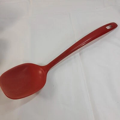 Dansk red serving spoon solid melamine red plastic cooking utensil scoop Vintage - Image 1 of 4