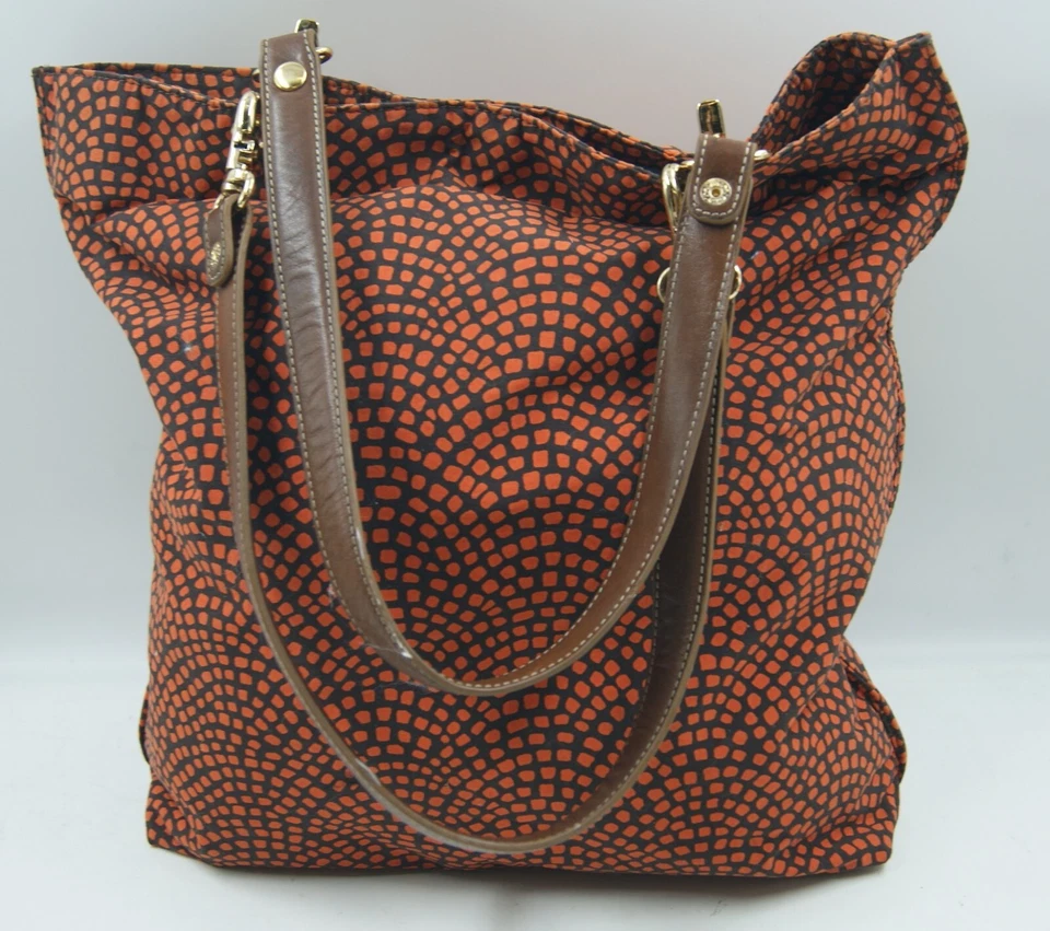 Bolsa tote feminina J. MCLaughlin laranja preta bolsos internos bolsa de ombro magnética - Imagem 1 de 4