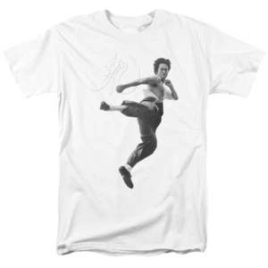 BRUCE LEE FLYING KICK Licensed Adult Men's Graphic Tee Shirt SM-5XL - Picture 1 of 2