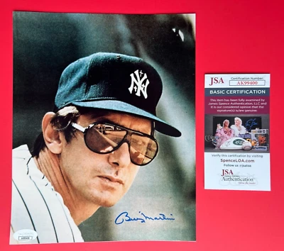 BILLY MARTIN ~ Autographed/Signed 8x10 Photo ~New York Yankees ~ JSA COA - Image 1 of 4
