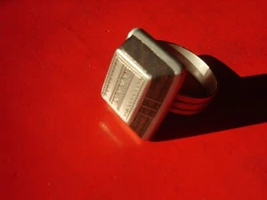 Niger Tuareg hand engraved rectangular EBONY ring  UKHS.5 - Picture 1 of 4