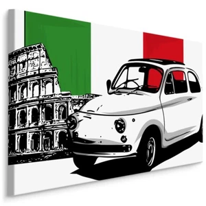 CANVAS Leinwand Bilder XXL Auto Kolosseum FLAGGE von Italien Retro 2920 - Bild 1 von 5