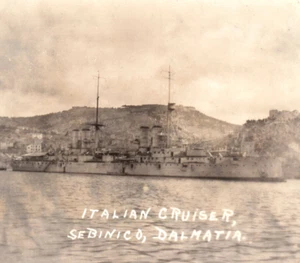 WWI Italian Cruiser Navy Ship Real Photo Postcard - Picture 1 of 3