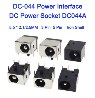 DC Power Connector Plug Socket DC-044A Power Interface 5.5*2.1/2.5MM 3Pin 5Pin - Image 1 of 4