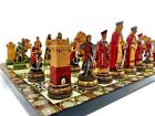 Luxury Chess Set Camelot Chess Pieces Hand Painted Wood Chess Board Gift Idea