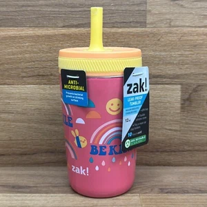 Zak! Everyday Smiles Leak Proof BPA Free Antimicrobial 12 Oz Stainless Steel Cup - Picture 1 of 2