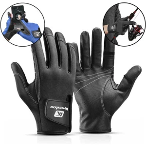 2 Cut Flexible Half-Finger Gloves Fleece Winter Warmer Anti-Slip Fishing Gloves - Picture 1 of 26