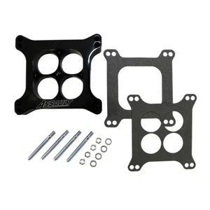 1.5" 4 Hole Billet Aluminum 4150 Holley Black CNC Machined Spacer Carburator - Picture 1 of 3