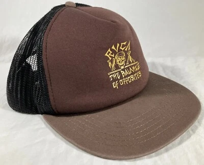 RVCA Vintage Style Blanace of Opposites Trucker Hat - Brown - Snapback Cap EUC Foto 1 de 4