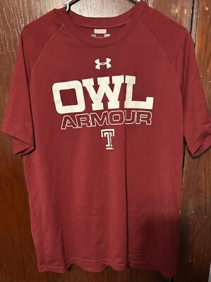 Temple Owls Under Armour Tee Burgundy Men's Size L - Image 1 of 4