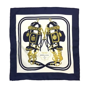 HERMES "BRIDES de GALA" Blue 100% Silk Scarf 34" 90 cm France - Picture 1 of 6