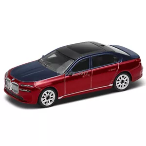 Modellino auto 1:72 BMW i7 EV lega di zinco veicolo bambini giocattolo rosso-blu - Foto 1 di 2