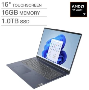 Lenovo Slim 5 16" WUXGA 1920x1200 Touchscreen Ryzen 7 8845HS 16GB 1TB SSD W11H - Bild 1 von 2