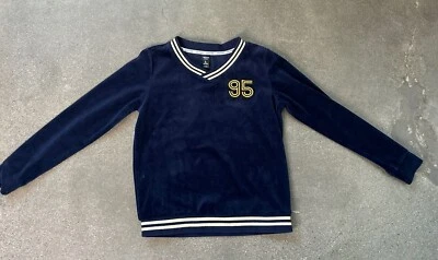 Paul Frank greaser в сердце длинным рукавом v-образным вырезом синий велюр рубашка sz L - Изображение 1 из 4