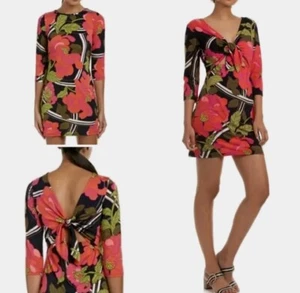 Trina Turk Reversible Floral Dress Jersey Size Medium - Picture 1 of 6