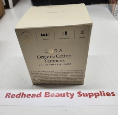 Cora 100% Organic Tampons Super Absorbency with Compact Applicator 16 Count - Image 1 of 3