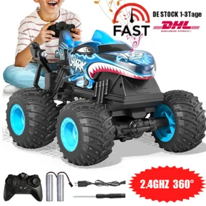 Monstertruck Ferngesteuertes Hai Auto für Kinder RC Auto mit Musik, LED Geschenk - Bild 1 von 19
